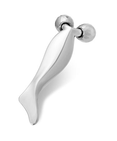3D Metal Face Roller-Face Lift and V-Shaped Face Massager-Anti-Aging and Relieves Facial Puffiness Gua Sha Massage Tool for Face Neck Eye Body Skin Care Silver
