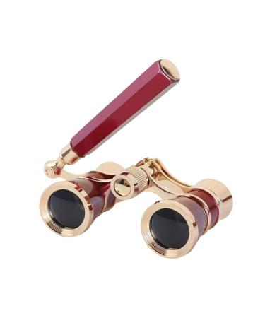 Aroncent Opera Glasses Binoculars 3X25 Theater Glasses Mini Binocular Compact with Handle for Adults Kids Women in Musical Concert red