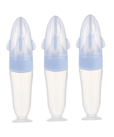 Ibasenice 3 STK rice muesli bottle of grain feeder grain feeding Feder Rice Cereal Feder Silicone Feeder Bottle Feeder Press the peeler baby rice flakes 21x5x5cmx3pcs Blaux3stk