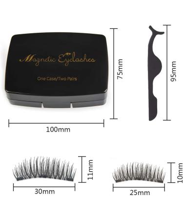 8Pcs Magnetic Eyelashes Reusable 3D Full Eye Dual Magnetic False Lightweight Eyelashes Set with Tweezer(No Glue Needed) - Buy Online on SooperMarket.com