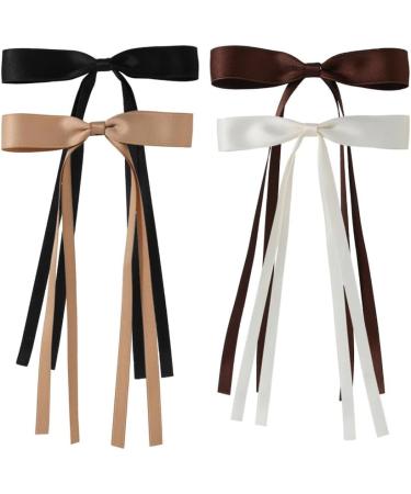Hair Clip Bow Y2K Style Balletcore Long Bow Flat Clips Balletcore Hairpin Bow Elegant Hair Clip for Bunches D type 6 piece set - Buy Online on SooperMarket.com