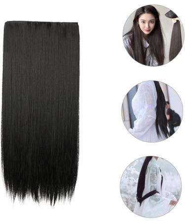 ABOOFAN Piece Long Straight Hair Wig Womens Wigs Clip in Extensions Wigs for Women Natural Wig Black Wig Long Straight Hair Extensions Hair Accessories Miss Cosplay High Temperature Wire 60X15CM Black - Buy Online on SooperMarket.com