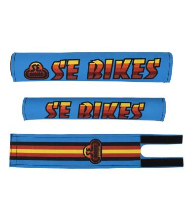 SE Racing BMX 3PC Pad Set Blue/Multi Color