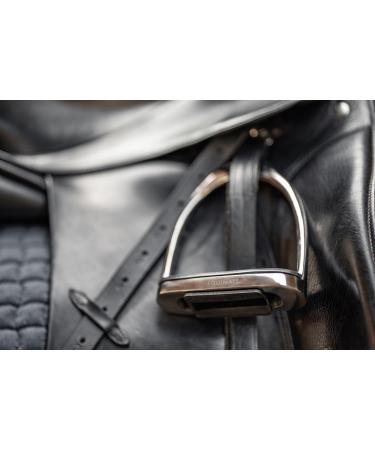 Equinate Stirrups Luna 10cm Stainless Steel | Anti-Slip Rubber Tread | Durable for Adults & Children | Set of 2 - Buy Internationally - Buy Online on SooperMarket.com