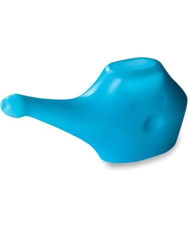 Qimacplus Leak Proof Neti Pot Hold 230 Ml Ceramic and 150 Ml Plastic Water Comfortable Grip | Dishwasher Safe Friendly Natural Treatment for Sinus and Congestion White and Blue - Buy Online on SooperMarket.com