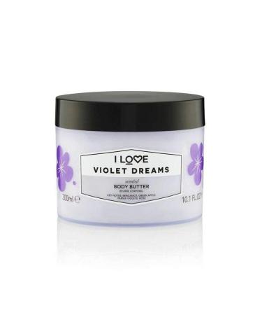 I love violet dreams scented body butter Packed with Shea Butter & Coconut Oil to Regenerate & Nourish the Skin 85% Naturally Derived Ingredient Vegan -Friendly - 330ml