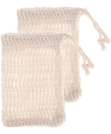 Buy Soap Bags with Drawstring - Sisal Fiber Exfoliating Pouch for Foaming & Drying (2 Pcs) - Best Soap Saver for Smooth Skin - Buy Online on SooperMarket.com
