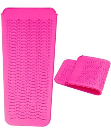 ANGENIL Silicone Mat Pouch for Professional Hair Straightener/Curling Iron 2 in 1 Titanium Ceramic Flat Iron/Curling Wand Pink - Buy Online on SooperMarket.com