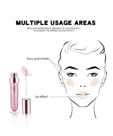 Clear Shimmer Lip Gloss for Women | Long-Lasting High Shine Liquid Lipstick | Waterproof Shimmery Lip Oil & Stain | Shop Internationally - Buy Online on SooperMarket.com