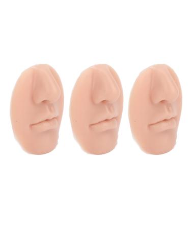 Soft Silicone Nose Model 3pcs Flexible Silicone Nose Model. With Mouth for Adult School (Medium Skin Color)