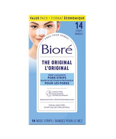 Bior Deep Cleansing Pore Strips Value Pack for Instant Pore Unclogging and Blackhead Removal (14 Count) 14 count (Pack of 1) Value Pack Strips