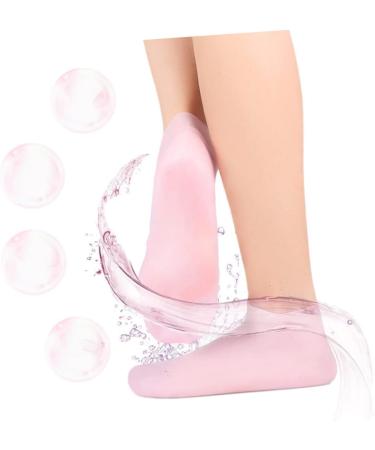 minkissy 2 Pairs Sock Tableware Sucker Moisturizing Heel Sleeves Spa Silicone Gel Skin Protect Soles Exfoliating Essential Oil Moisturizing Cotton Moisture Cream Women's Sebs Pink Vitality - Buy Online on SooperMarket.com