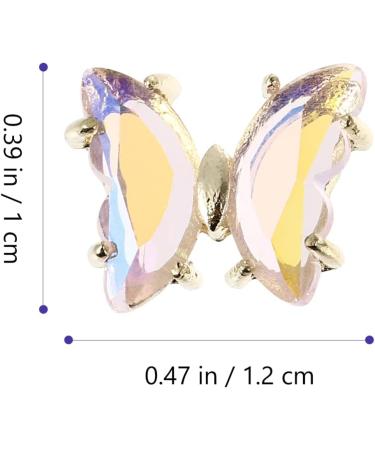 KALLORY 40 Pieces Butterfly Nail Charms Metal Crystal Nail Art Studs Butterflies Nails Decoration for DIY - Buy Online on SooperMarket.com