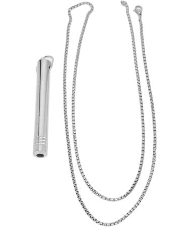Stress Relief Mindful Necklace Increase Lung Volume Reduce Anxiety Mindful Breathing Necklace Skin Friendly for Men for Daily Wear (Steel Color) - Buy Online on SooperMarket.com