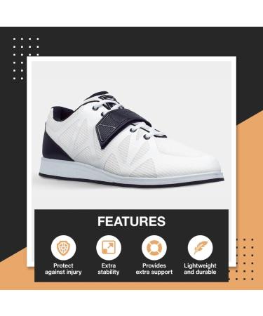 Nordcore Weightlifting Shoes - Powerlifting & Bodybuilding Squat Shoes in White 43 EU | International Shipping Available - Buy Online on SooperMarket.com
