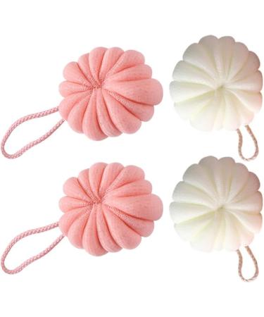 OSALADI 4pcs Pumpkin Bath Flowers - Exfoliating Shower Pouf Loofah & Bath Sponge for Toddlers - Portable Bath Ball & Body Scrubber - Buy Online on SooperMarket.com