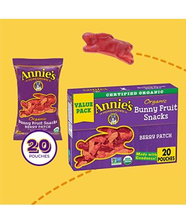 Annie's Organic Berry Patch Bunny Fruit Snacks - Gluten Free, 16 oz | Healthy Snacks for Kids - Buy Online on SooperMarket.com