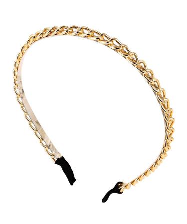 Gold Chain Headbands for Women Thin Metal Hair Band Headband Hoop Chain Hair Accessories for Women Girls Cute Headwear Hairband Hair Bands
