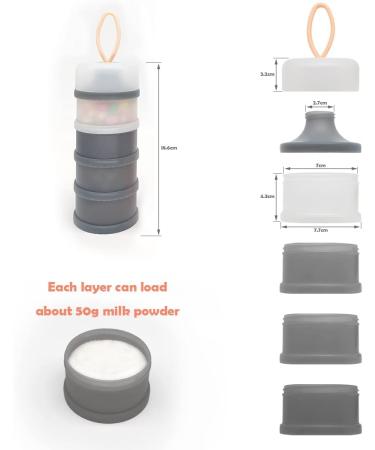 Nordlif Portable Milk Powder Dispenser Pot - Non-Spill, Stackable, BPA Free (4 Layers) - Buy Online on SooperMarket.com