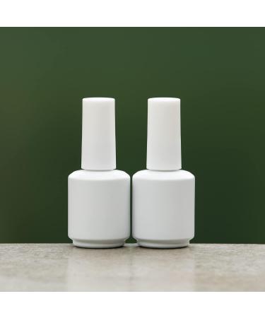 Agidea 15ML Empty Gel Nail Polish Bottles - 6 Pack Matte White Opaque Round Glass Bottles with Mixing Balls & Funnels | Refillable UV Safe Fingernail Polish Containers - Buy Online on SooperMarket.com