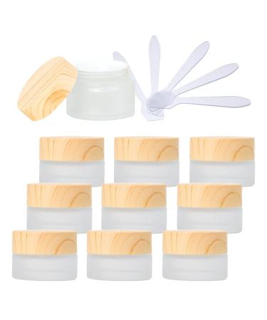 Zeoabsy 12 pieces empty matt transparent glass cream cans 5ml with lid matt glass screw lid Glass insert screw box glass dose of ointment puts cosmetic can for gels creams