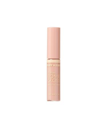 Ruby Kisses Lip Gloss | Butter Bomb Gloss with Vitamin E | Natural Nude Lip Makeup | Non-Sticky, 7.8mL (0.26 fl.oz) | White Lie - Buy Online on SooperMarket.com