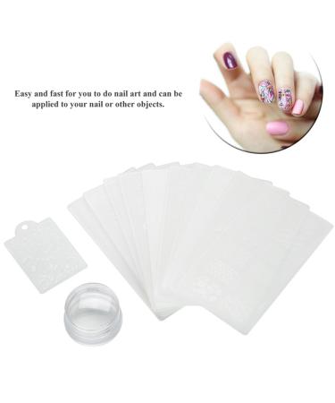 Nail Art Stamp Kit - 10 Silicone Stamping Plates & Stamper Set for Stunning Manicure Designs - International Shipping Available - Buy Online on SooperMarket.com