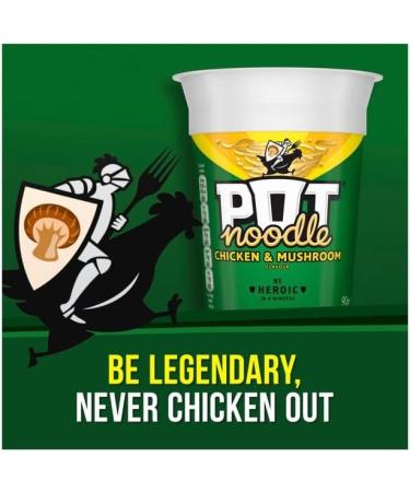 Chicken & Mushroom Pot Noodle Multipack - Pack of 12 x 90g Instant Pot Noodles with Topline Card. Chicken Soup Snack Pots Bulk Buy for Camping Food Picnics or School Holidays. - Buy Online on SooperMarket.com
