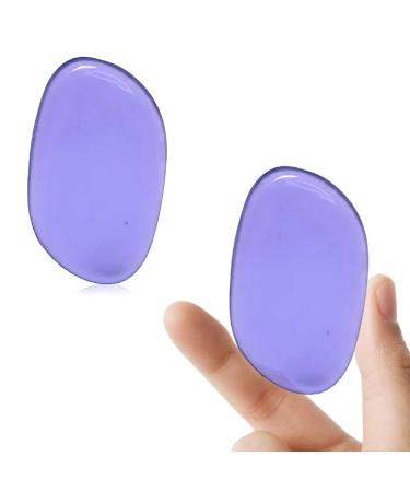 Washable Silicone Sponge Jelly Applicator for Cream Gel Foundation - Face Silisponge Cosmetic Beauty Makeup Tools Blender Purple 2PCS 2PCS Purple