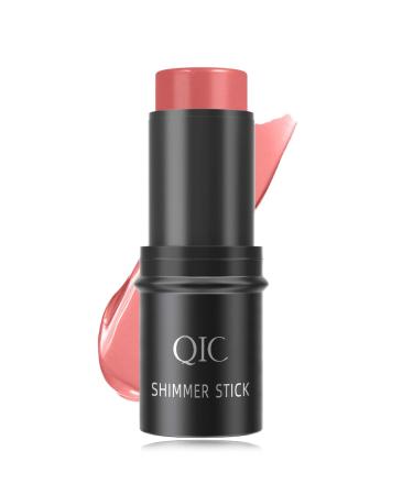 Cream Contour Blush Stick Long Lasting Waterproof Blush Stick for Cheeks&Lips Multipurpose Face Highlighting Concealing Cream Shimmer Contour Stick Makeup for Women(Pink)