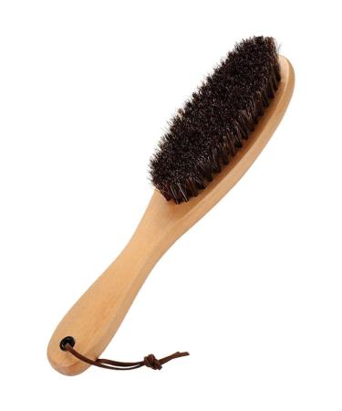 Clothes Brush Garment Brush Lint Remover Brush with Genuine Soft Horsehair and Wooden Handle for Coat Men Suits Shoes Clothing Carpet Furniture Sheets Bedspread