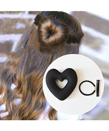 Heart-Shaped Black Hair Bun Maker - Create Beautiful Hair Donuts - Buy Online on SooperMarket.com