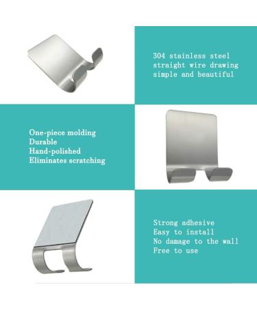 Razor Holder Hook - 2 Pack Self-Adhesive Stainless Steel Waterproof Bathroom Hooks | Multi-Purpose No-Drill Towel Hooks (Silver) - Buy Online on SooperMarket.com