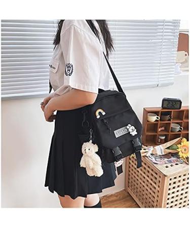 Kawaii Black Mini Backpack with Accessories for Teens - Aesthetic Small Backpack - Buy Online on SooperMarket.com