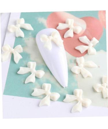 50pcs 3D Bowknot Nail Charms for Nail Art - White Resin Decorations | DIY Manicure Accessories - Buy Online on SooperMarket.com