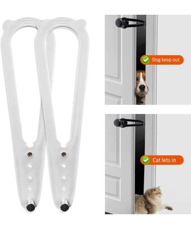 2PCS Adjustable Cat Door Holder Latch - Easy Install Flex Strap - Dog Proof Door Lock - Keep Dogs Out of Litter & Food - Buy Online on SooperMarket.com