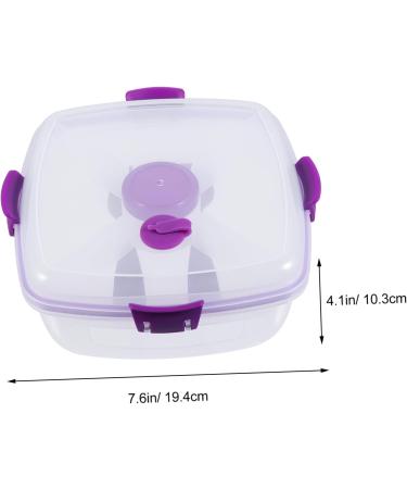 OFFSCH Double Layer Salad Box Japanese Bento Clear Container Crisper Container Square Food Box re-usable As Shown 19.4X19.4CM - Buy Online on SooperMarket.com