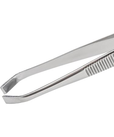 REMOS Stainless Steel Tweezers - Slanted & Cranked Tip - 8 cm | Precision for Perfect Grooming & Crafting - Buy Online on SooperMarket.com