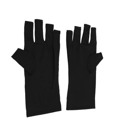 Fingerless UV Protection Manicure Gloves 2 Pairs UV Gloves Excellent Elasticity Art UV Blocking Gloves for Nail Gel Dryer Professional Fingerless Gloves for Protecting Hands from UV Nail Lamp Black - Buy Online on SooperMarket.com