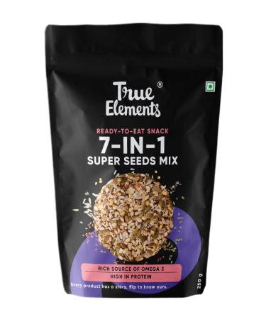 True Elements 7 in 1 Super Seeds & Nut Mix 8 Oz - (Roasted Pumpkin Seeds, Watermelon Seeds, Sunflower Seeds, Flax Seeds, Soyanuts, White Sesame & Chia Seeds)