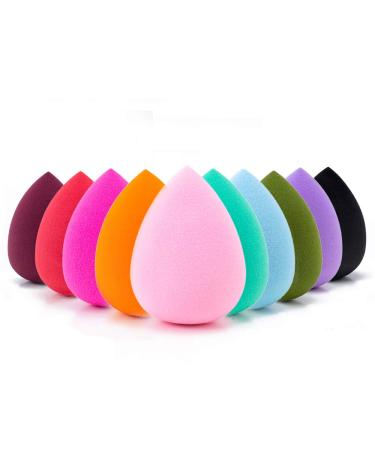 AJOKE 10 Pcs Perfect Makeup Sponge Set Blender, Beauty Sponge Makeup Blender Flawless for Liquid,Multi-colored Makeup Sponges