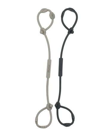 Blumie Silicone Dummy Clips Toy Safety Straps (Light Grey & Stone Grey)