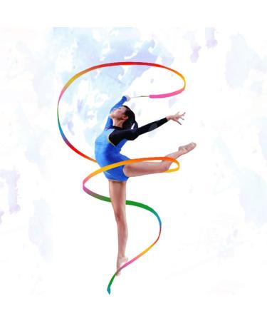 Huianer Dance Ribbons: Gymnastics Ribbon Streamers for Children - Rainbow 2pcs - Buy Online on SooperMarket.com