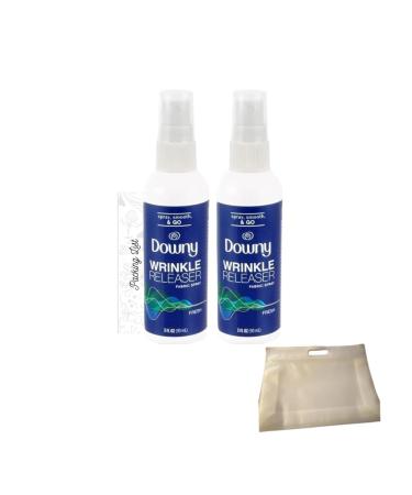 Wrinkle Releaser Spray Travel Size 2 Packs (3 oz Each) Bundled with Travel Packing List and Clear Toiletry Bag by AMCIENT