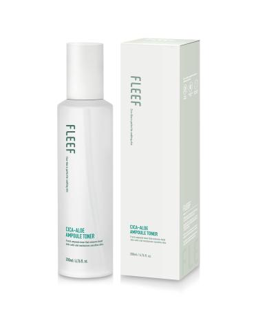 FLEEF CICA-Aloe Ampoule Toner | Korean Skin Care Toner for Men w/CICA Aloe & 5 Types of Hyaluronic Acid | Hydrating Toner for Sensitive Skin | Soothing Toner Centella Ampoule (6.76 Fl. Oz)