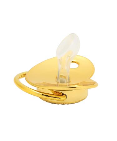 Soft Curved Golden Baby Pacifier | Ergonomic & Safe Pacifier with Clips | 26 Letters | Healthy Bling Design - Buy Online on SooperMarket.com