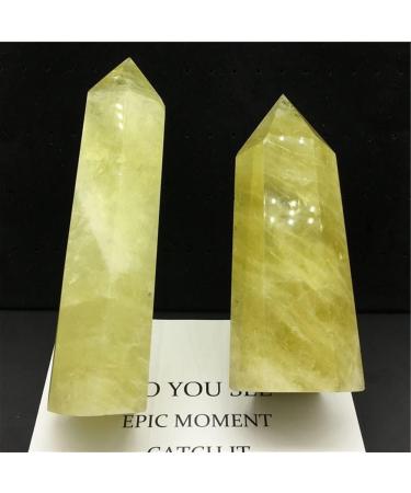 Meditation Gift 1PCS Natural Yellow Water Crystal Column Original Stone Hexagon Single tip Office Meditation (Size : 6-7cm) - Buy Online on SooperMarket.com