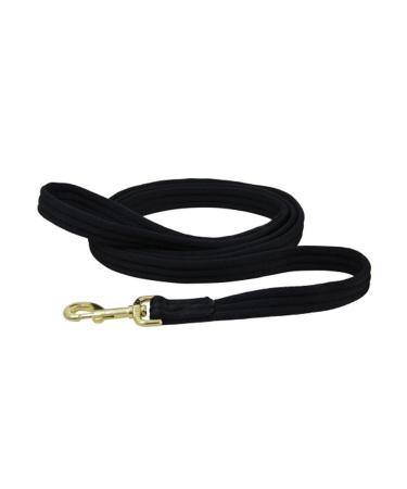 Hy soft webbing leash reins without chain Black 2 m