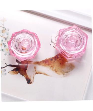 Octagonal Dappen Dish Cup Crystal Glass Glassware Tool for Nail Art Manicure Care Dappen Dish Cup PINK - Buy Online on SooperMarket.com