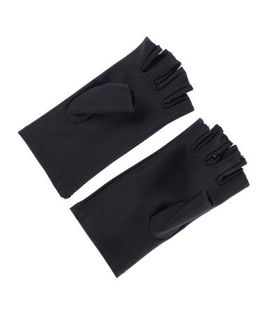 Angoily 5 Pair Gloves Manicure Glove Uv Shield Glove Anti Uv Glove Miss Electric Car Apparel M Black